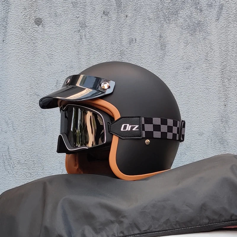 DOT Approved Retro Motorcycles Helmets 3/4 Open Face Helmet Moto Suitable For Men And Women