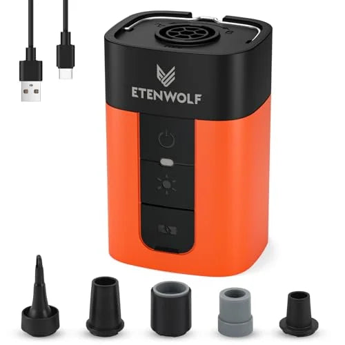 ស្នប់ខ្យល់អគ្គិសនី ETENWOLF AIR 5 PRO 720 LPM 4X Quick 10400 mAh ស្នប់ខ្យល់ចល័តសម្រាប់អណ្តែតទឹកក្នុងអាង