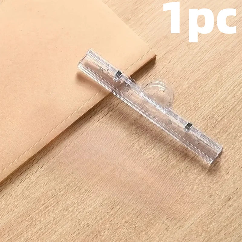 1pc A4 File Clip,Acrylic Transparent Clip with Magnetic Function,Menu Holder,Office Supplies Folder,Moisture-Proof Sealing Clip