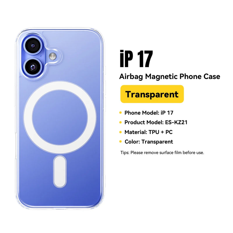 ស្រោម ម៉ាញេទិក Essager សម្រាប់ iPhone 17 Series ស្រោមការពារការប៉ះទង្គិច សាកថ្មឥតខ្សែ សម្រាប់ Magsafe សម្រាប់ iPhone 17 Pro Max 17 Air