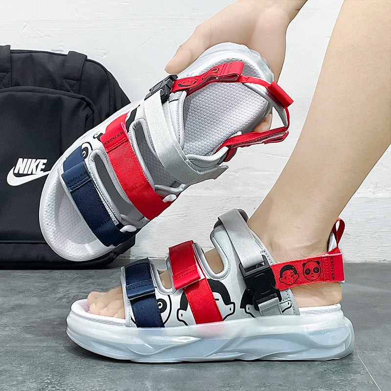 Men's casual sandals summer new soft-sole anti-slip comfortable outdoor walking sandals thick-sole driving fashion Joker Sandals