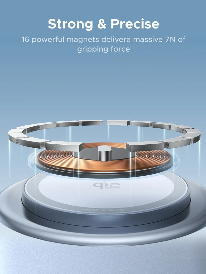 UGREEN Upgrade Magflow Qi2.2 25W Wireless Charger 2 in 1 Innovative Rocket -Style For iPhone 17 16 Pro Max Fast Charging