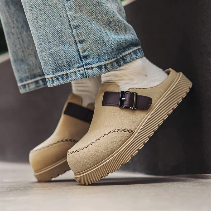 Men's slip on casual slippers summer new anti-slip soft-sole breathable lightweight outdoor walking slippers youth half slippers
