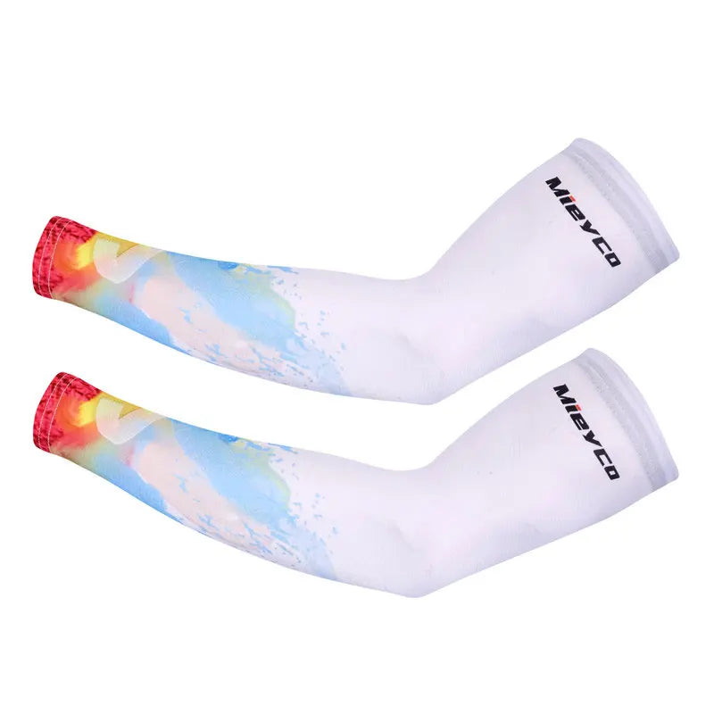 Mieyco Ice Fabric Arm Sleeves UV Protection Breathable Quick Dry Cooling Sun Protection for Cycling Running Fitness Basketball