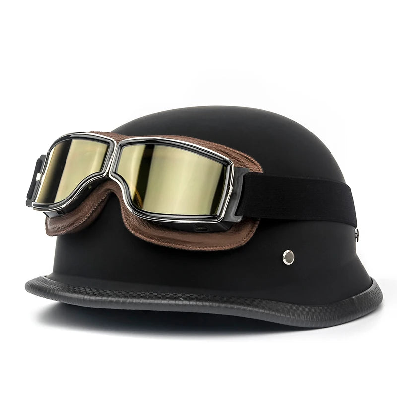 ABS material motorcycle helmet casco moto retro World War II German military helmet with goggles capacete