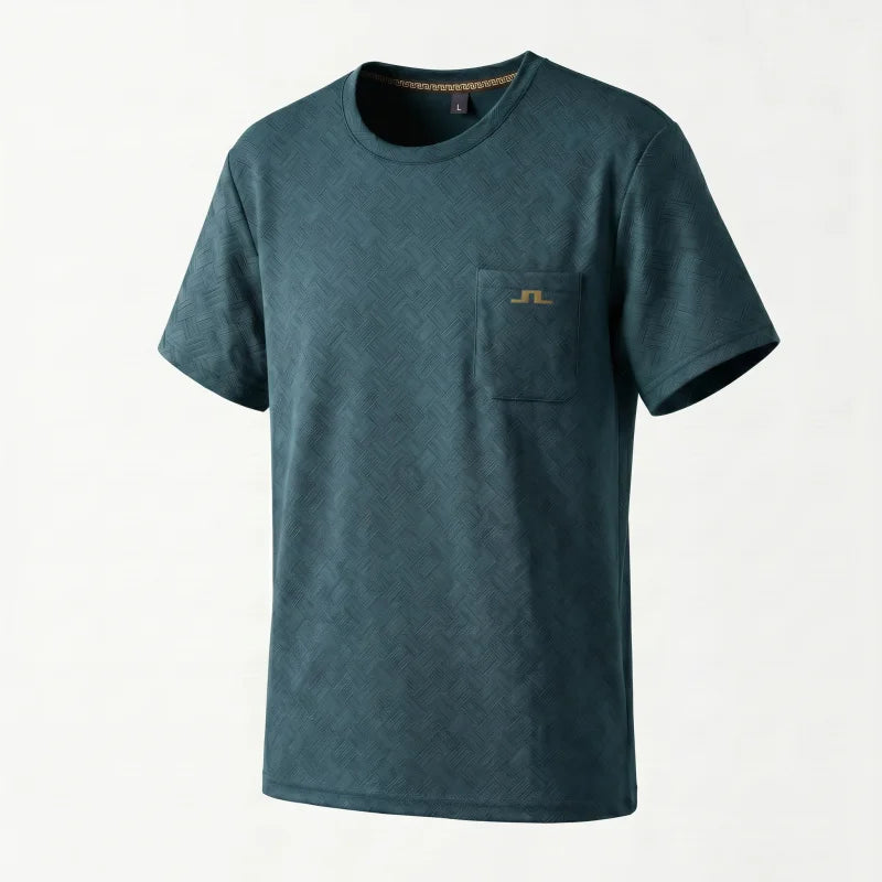 Luxury Summer Men New Trend Short-Sleeved T-Shirt Actual Pocket Round Neck Stamp American Style Ventilate Leisure Men's Clothing