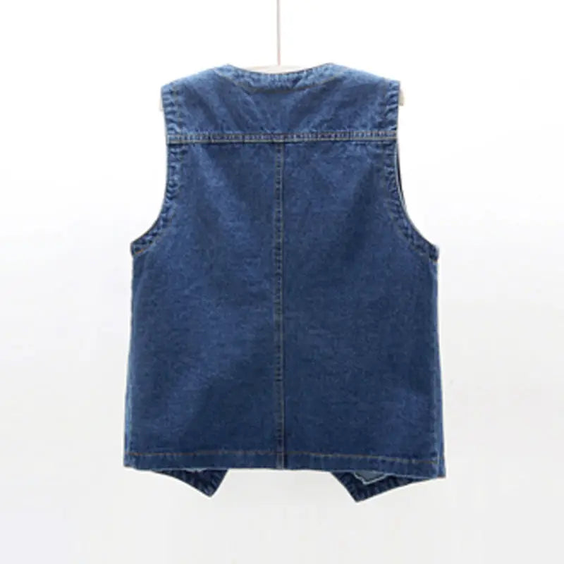Spring Autumn Versatile Denim Vest Women's Chalecos Short Loose Korean Version BF Sleeveless Jacket Student Waistcoat Tide