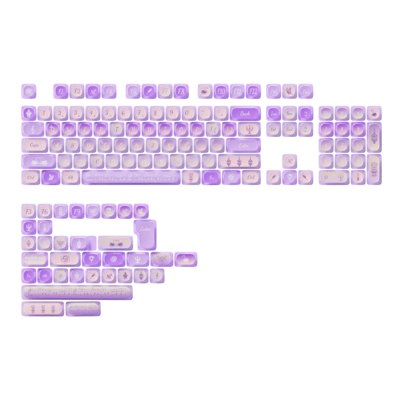 Akko Original Theme Keycap Set MOA Profile PBT 4-side Transparent Dye-sub Keycaps for ISO/ANSI Layout MX Mechanical Keyboard