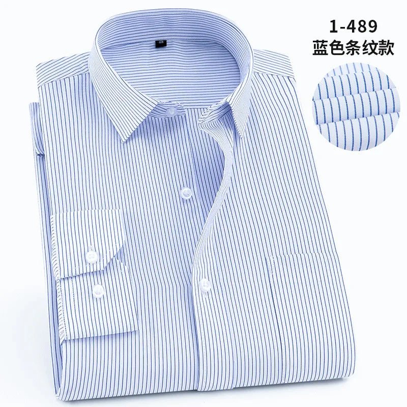White Men Twill Long Sleeve Shirt,Single Breasted Lapel Asian Size Shirts,Wedding/Business/Office/Casual Tops Camisas,M-8XL 9XL