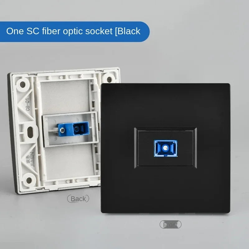Depoguye Wall-mounted one port fiber optic information socket panel, SC fiber optic wall connector panel with fiber optic cable