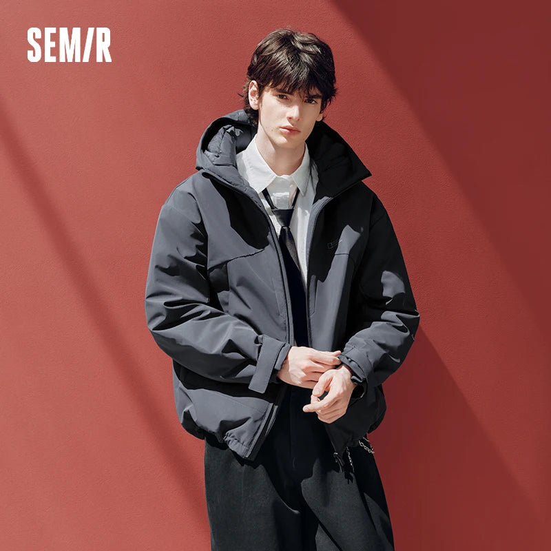 អាវក្រៅបុរស Semir ឆ្នាំ ២០២៦ ថ្មីសម្រាប់ពាក់ប្រចាំថ្ងៃរដូវរងា រចនាប័ទ្មធម្មតាក្នុងទីក្រុង អាកាសធាតុត្រជាក់ ស្លៀកពាក់ជាស្រទាប់ៗជារៀងរាល់ថ្ងៃ សមល្មមសម្រាប់ស្លៀកពាក់
