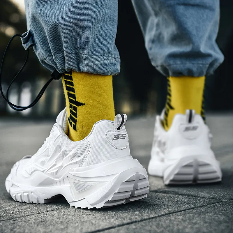 Men's racing casual sneakers New Four seasons classic outdoor running shoes breathable lightweight Thick sole speed sports shoes