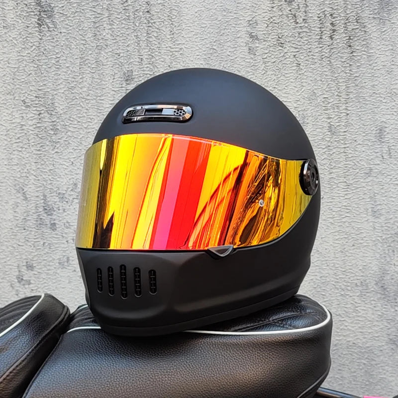 2025 Latest Motorcycle Full Face Retro Helmet for Men and Women Cruise Motorcycle Cafe Full Face Helmet ORZ-811