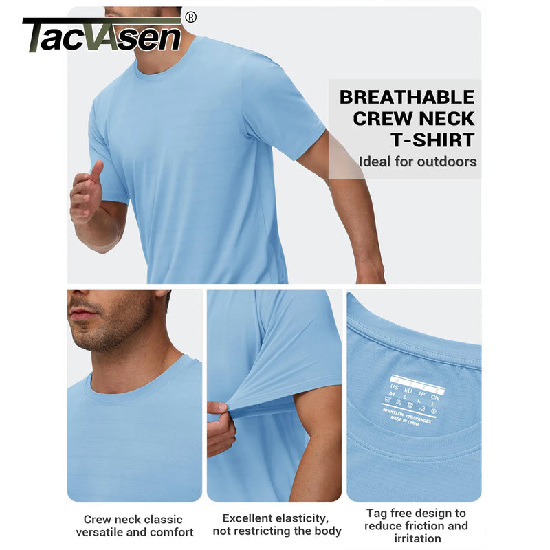 TACVASEN Lightweight Athletic T-Shirts Men's Quick Dry Workout Gym Tops Short Sleeve Running Tee Shirt Performance Activewear