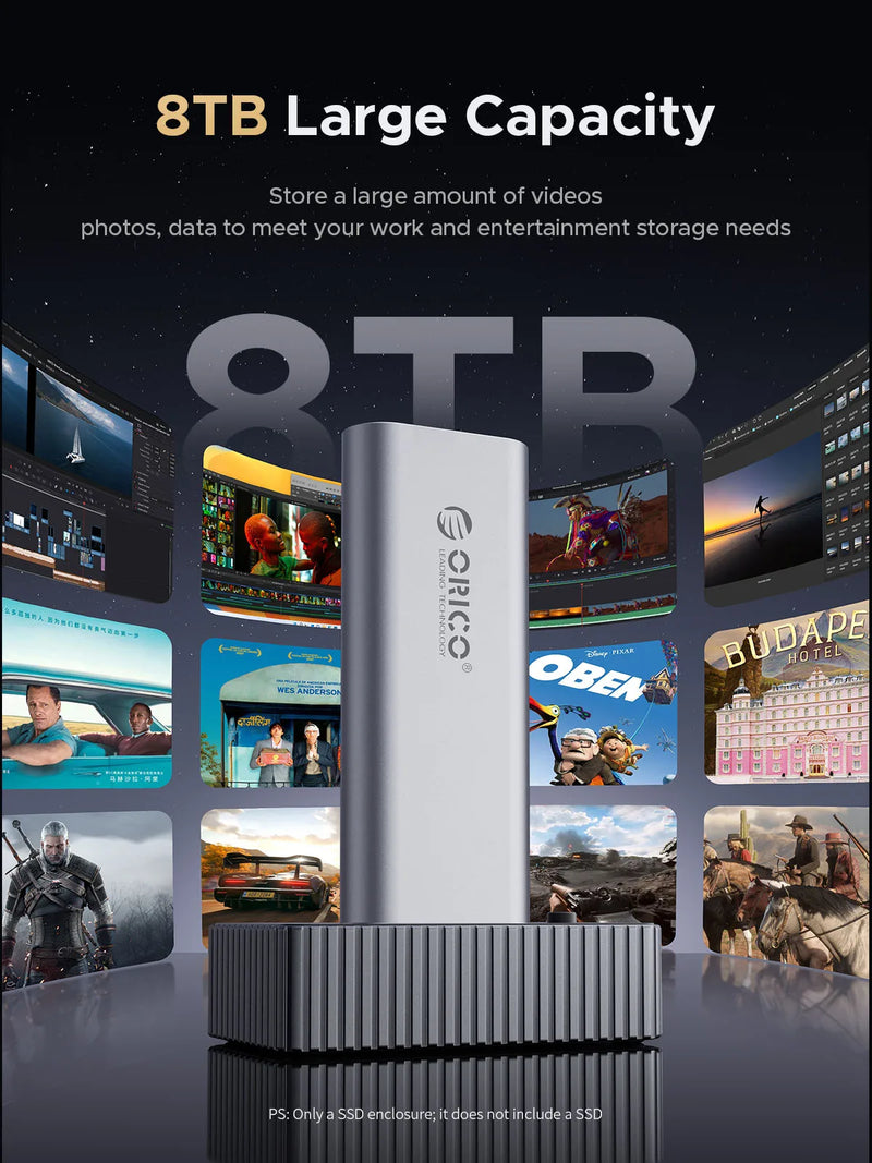 ORICO M.2 NVMe SATA SSD Enclosure Docking Station USB 3.2 Gen 2 10Gbps External Docking Base with lock latch Tool Free