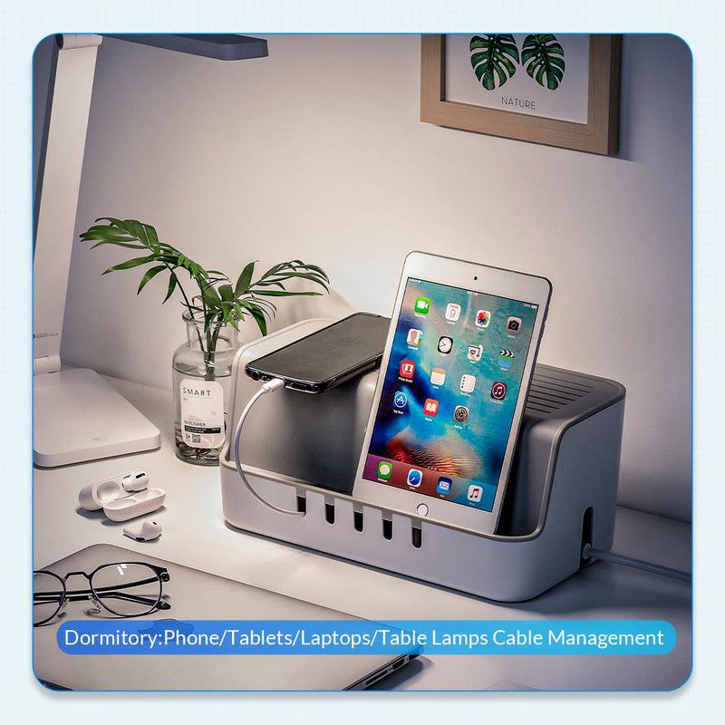 ORICO Power Strip Storage Box Cable Management Winder for Sockets Mobile Phone Holder Charging Cables Organizer
