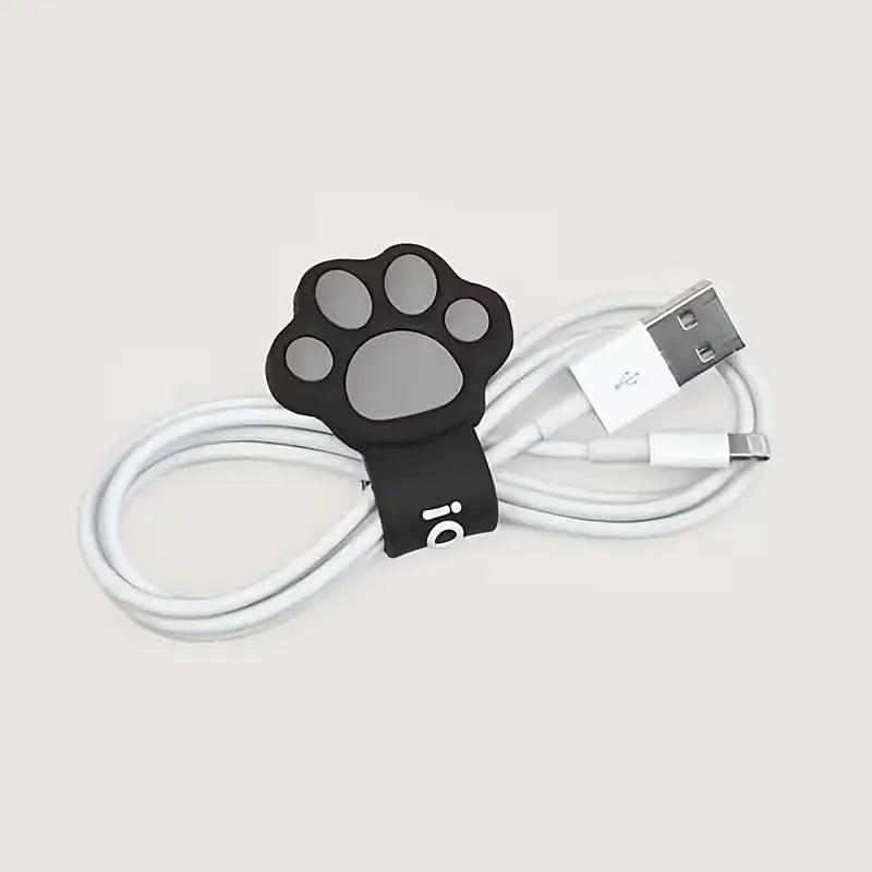 1pcs Cat Paw Cable Winders – Spiral Organizer for Earphone, Charging Cables, Portable & Practical