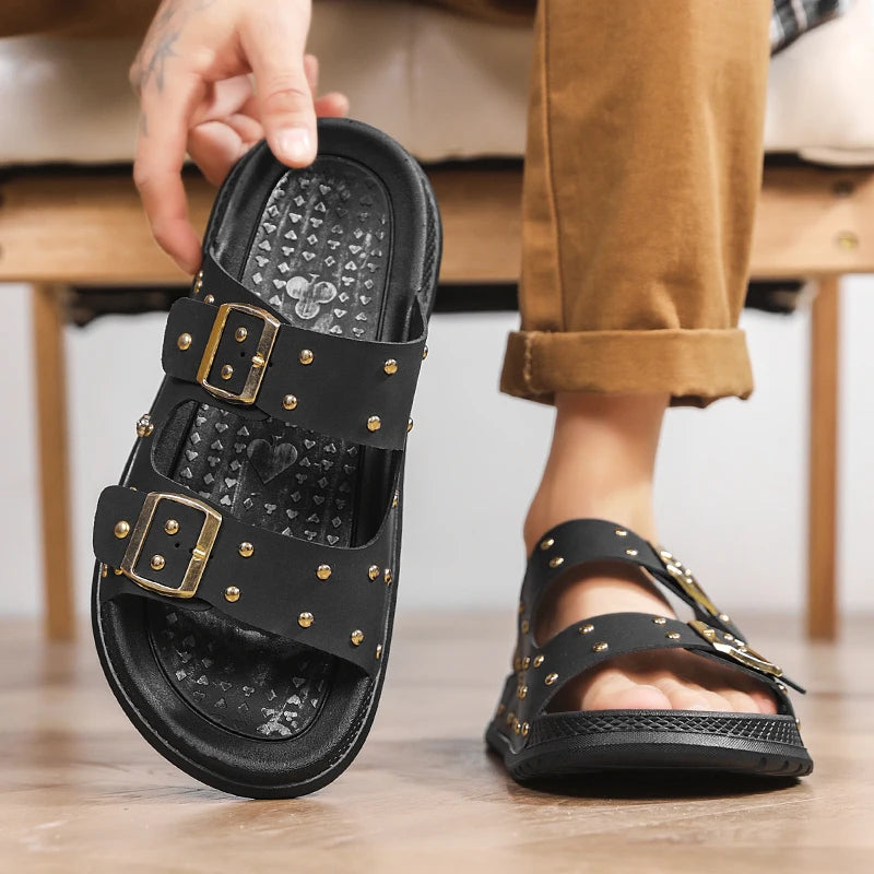 Men's slippers summer new soft-sole anti-slip comfort sports outdoor casual walking slippers fashion Joker breathable beach shoe