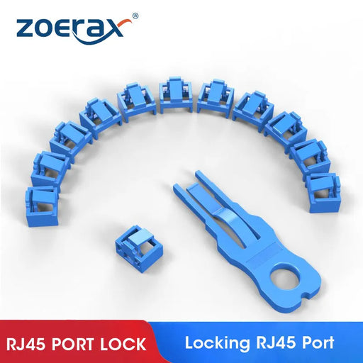 ZoeRax RJ45 Port Lock with 1Keys, Ethernet Hub Port RJ45 Female Anti Dust Cover Cap Protector Compatible with Computer, Router