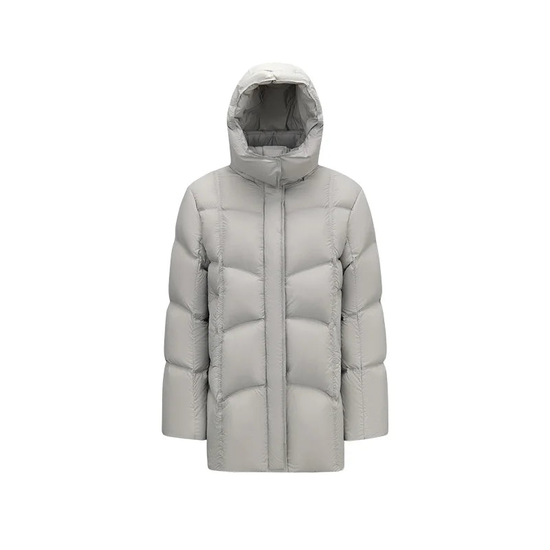 Semir Women Down Jacket Mid Length 90 Percent Down Fill Detachable Hooded Water Repellent 2026 New Winter Daily Wear