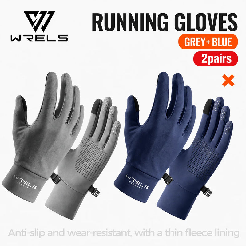 WRELS Driving Gloves Thermal Anti‑Slip Glove Liners Touch Screen Running Hiking Cycling Winter Men Women Outdoor Sports Glove