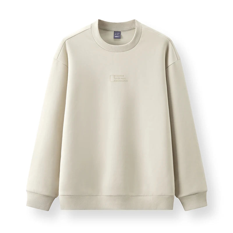 Semir Soft Hoodie Men Spring Letter Print Crew Neck Casual Comfortable Daily Wear Basic Versatile Stylish Pullover Top