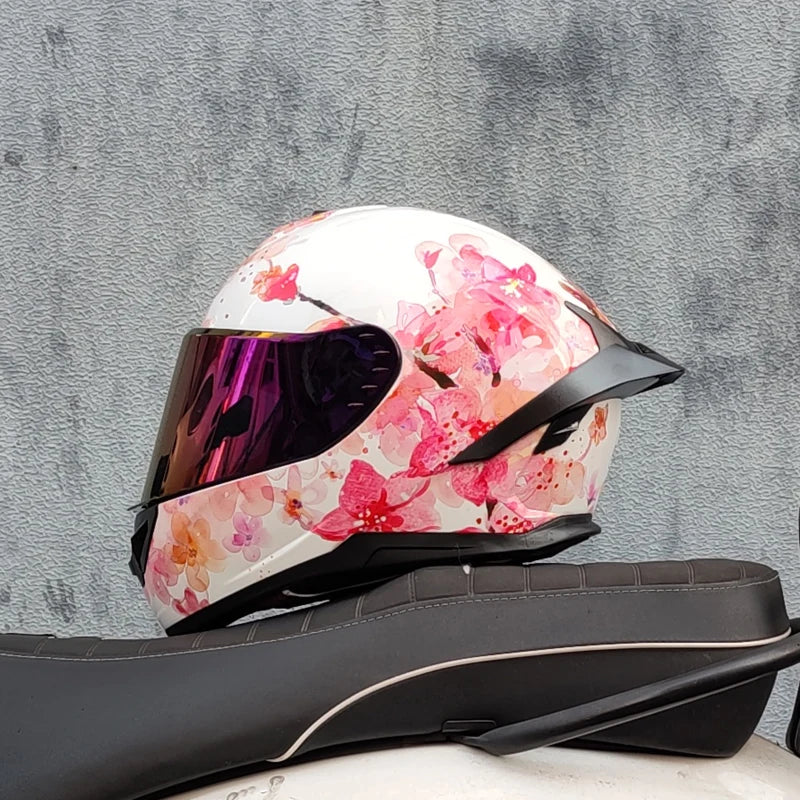 ORZ Full Face Motorcycle Helmet with Big Spoiler DOT Approved Racing Motorbike Helmet for Men Women