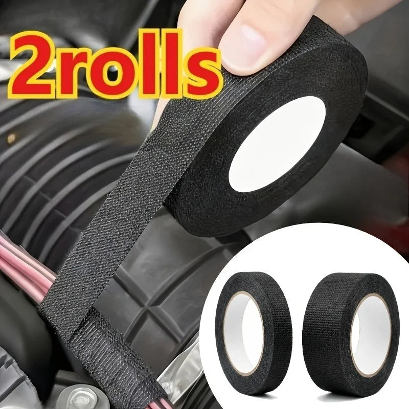 2 Rolls High Temp vehicle Wiring Harness Tape, Flame Retardant Insulation Tape for Engine Exhaust Circuit Repair. motorcycle