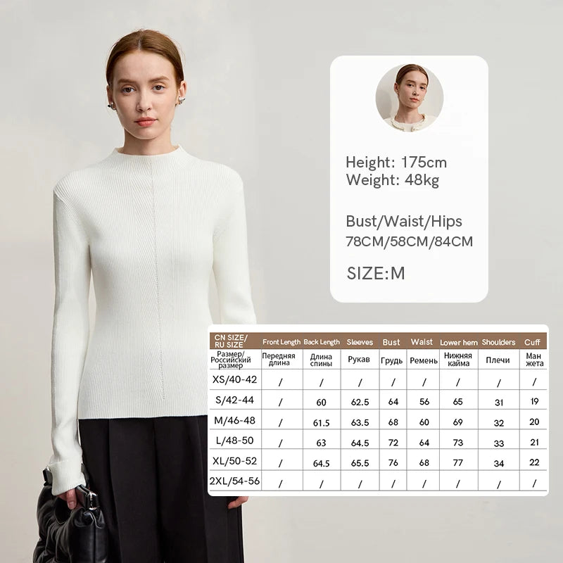 Amii Mock Neck Women Sweater 2026 Winter New Elegant Slim Knitted Tops For Woman Solid Soft Versatile Pullover Sweater 12544204