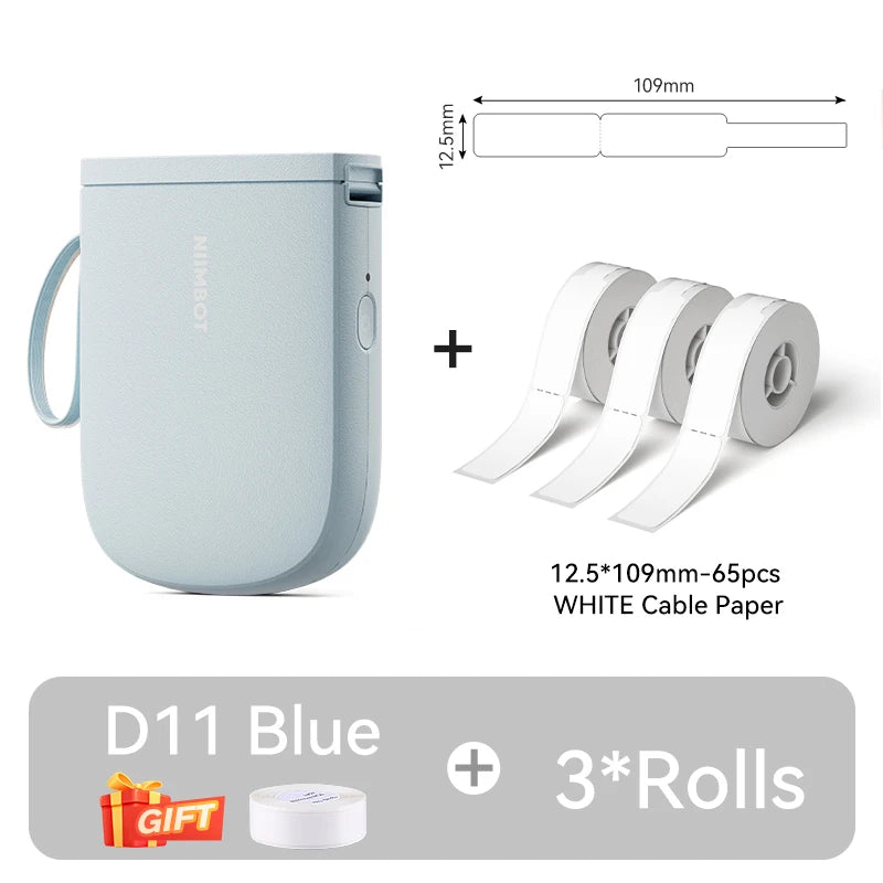NIIMBOT D11 New Version Label Printer Mini Portable 300DPI Bluetooth Wireless Label Maker Name Tag Kitchen Sticker PrintingMaker