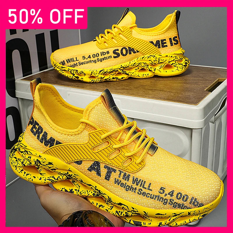 Men Sports Shoes New Mesh Breathable Ultralight Casual Running Shoes Soft Sole Rebound Shock-absorbing Fashion Fitness Shoes