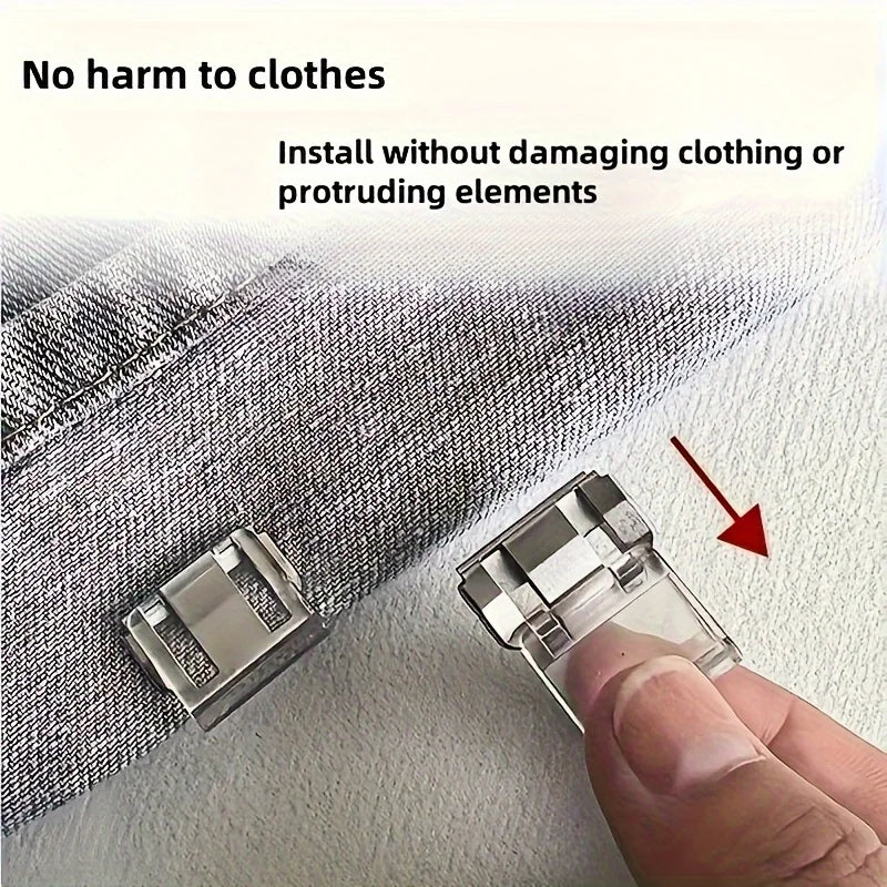 10/20/30pcs Random Color Invisible Hem Shortening Clips, Anti-Slip Pants Leg Fixing Grips Seamless Hems Buttons Non Slide Shoe