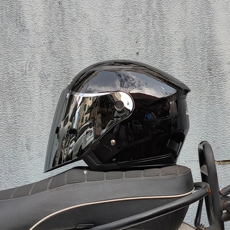 JIEKAI-512 high-quality electric motorcycle helmet with semi covered dual lens Casco para Motos for couples Capacetes de Moto