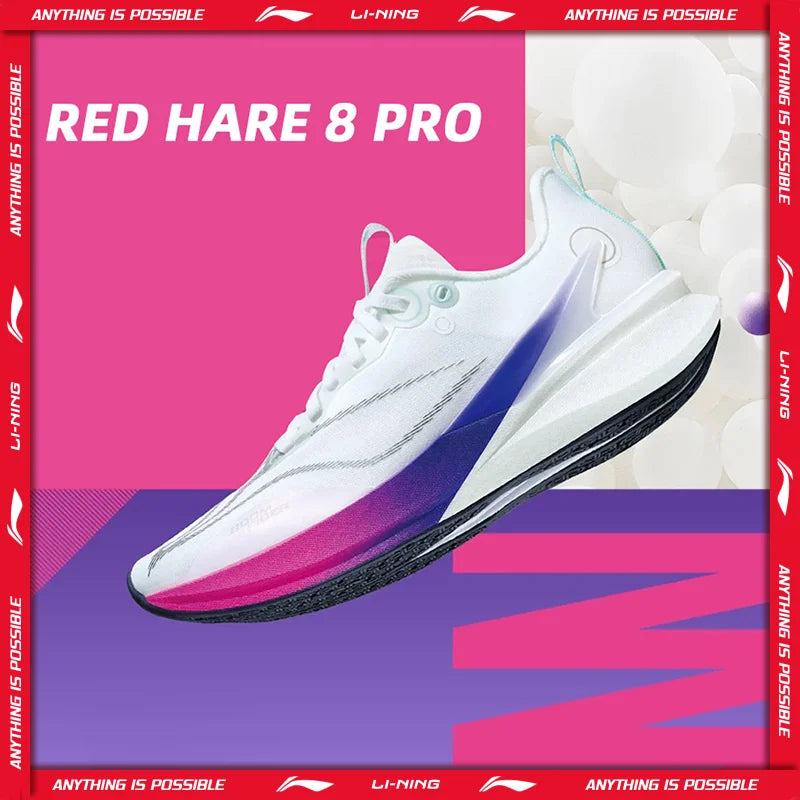 ស្បែកជើងរត់ប្រណាំង Li-Ning សម្រាប់នារី RED HARE 8 PRO BOOM Cushion LN DWR ធន់នឹងទឹក ស្បែកជើងហ្វឹកហាត់ LiNing ARPV016