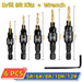 5pcs Countersink Drill Woodworking Drill Bit Set Drilling Pilot Holes for Screw Sizes #5 #6 #8 #10 #12 Cutter Screw Hole Drill Titanium Plating5-12