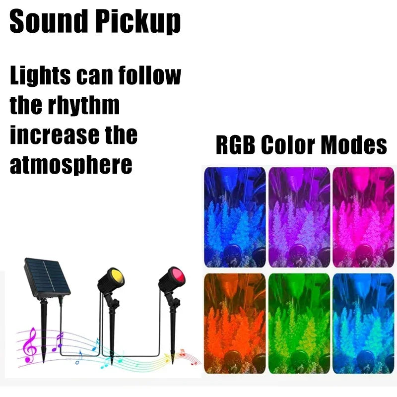 2-6Pcs Color Changing Solar Spot Lights RGB Multicolor Landscape Lighting APP Control Lawn Lamp for Pool Area Pond Yard Driveway