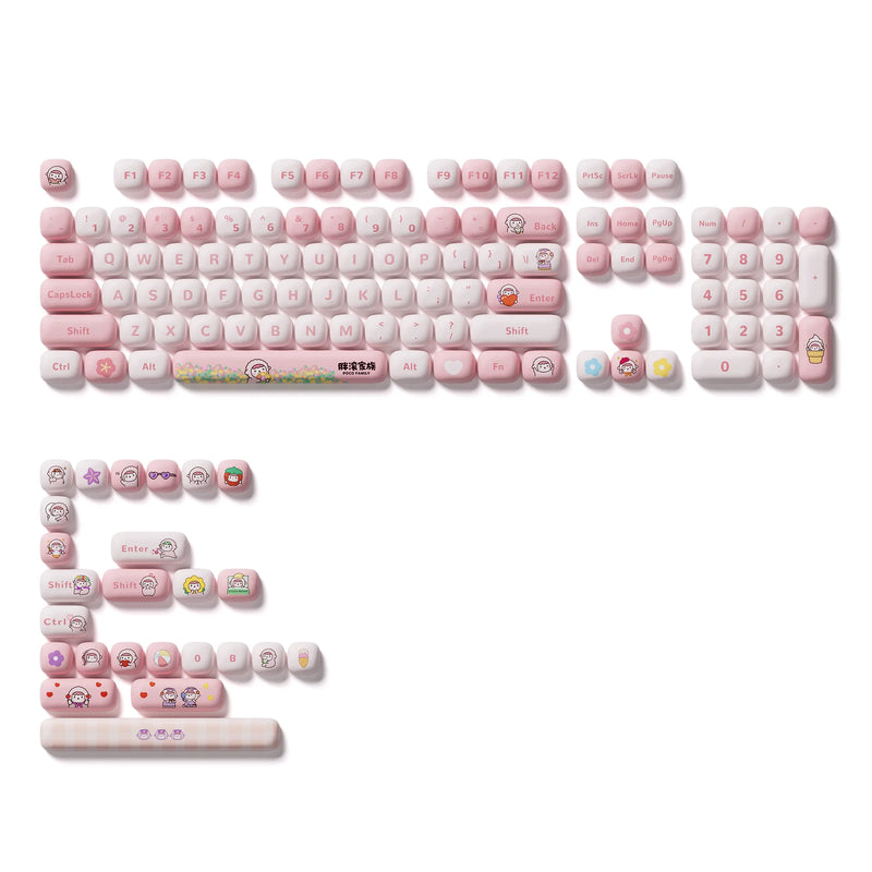 Akko 136 Keys Keycap Set Cute Animal Theme Keycaps PBT Dye-sublimation MOG Profile Keycaps Kawaii for Custom Mechanical Keyboard