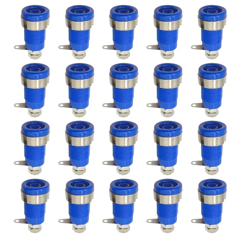 20PCS Insulated Safety 32A 4mm Banana Socket Terminal 5 Colors Female Jack Panel Mount Socket Binding Post Wire Connector