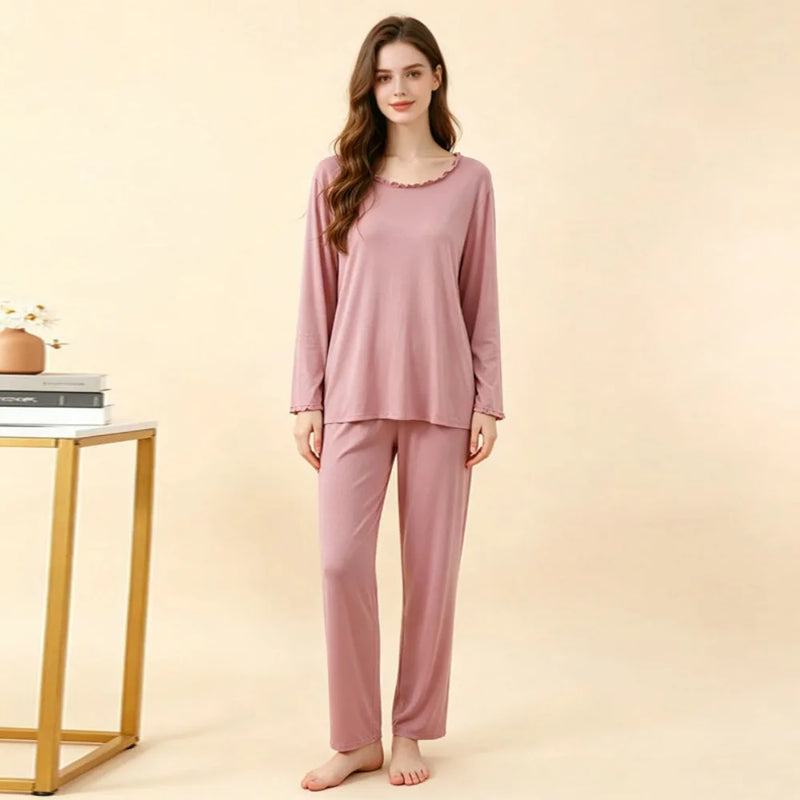 Modal Pijama Two-Piece Women's Set Pajamas for Lady Home Wear Spring Autumn Long Sleeve Sleepwear for Sleeping Pyjama Set