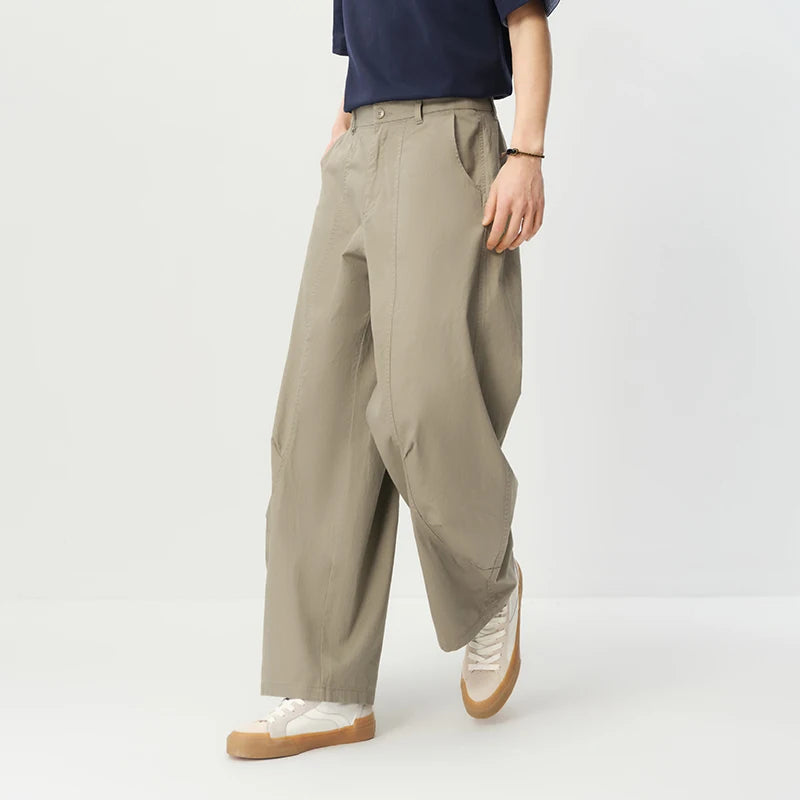 Semir Men Pants 3D 2026 Cut Curved Cut Pleated Straight Urban Casual Everyday Style Soft Comfortable Daily Wear Trendy
