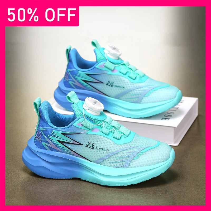 Children Sports Shoes Fashion New Mesh Breathable Anti Slip Wear-resistant Soft Sole Campus Sports Shoes Outdoor Jogging Shoes