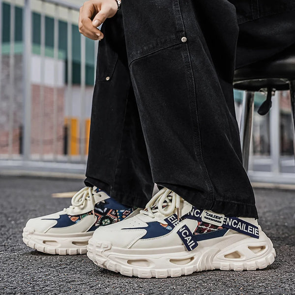 Chunky sneakers four seasons men's breathable light soft sole comfort outdoor running sports shoes fashion casual walking shoes