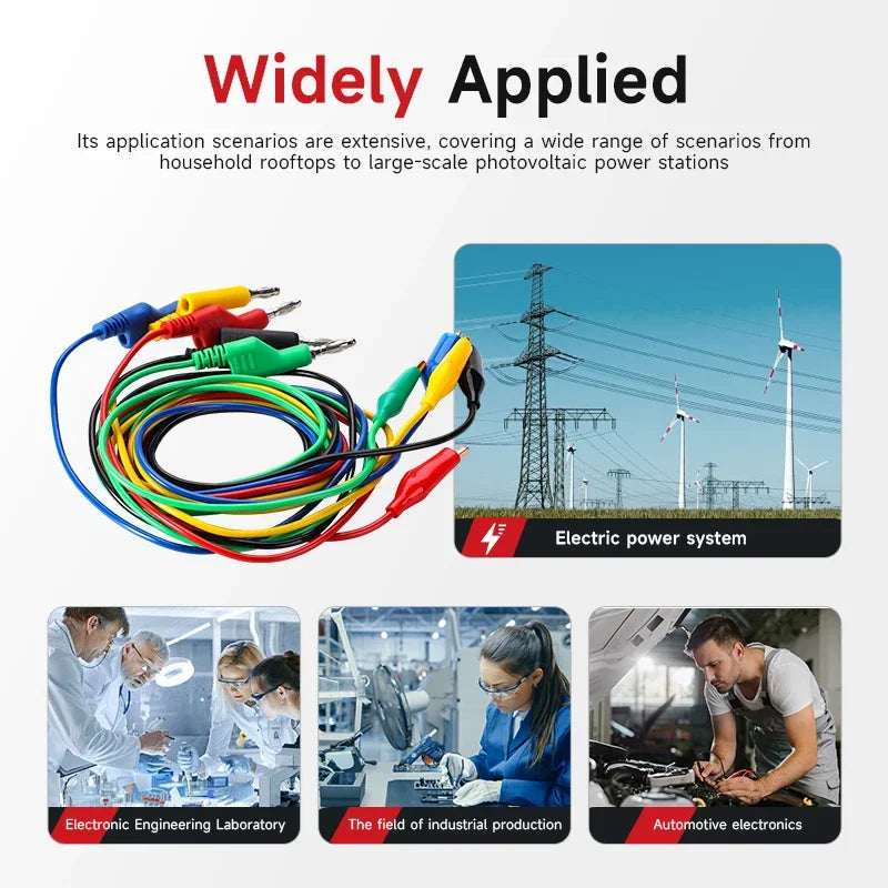 GEYA 5pcs 4mm Stackable Banana Plug to Alliagtor Clip Test Leads Crocodile Clamps Durable Multimeter Testing Cables 1M