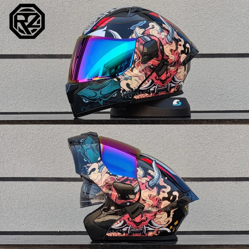 High Quality ORZ Motorcycle Full Face Helmet Four Seasons Motocross Racing Modular Flip Up Casco Moto Men Women Off Road Helmet