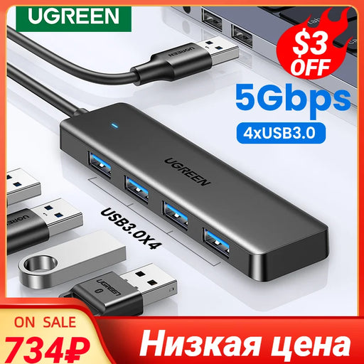 UGREEN USB 3.0 Hub 4 Ports USB HUB Slim for Mouse, Keyboard Compatible with MacBook Pro Air Laptop Desktop PC Xbox PS5 Splitter
