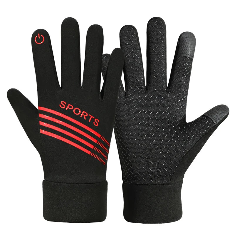 WRELS Autumn Winter Warm Cycling Gloves Waterproof Thermal Touch Screen Riding Cycling Skiing Non-slip Winter Bike Gloves Men