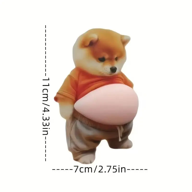 2-Pack 3D Shiba Inu Stickers, Self-Adhesive Decals for Phone, Laptop, Car, Gift for Pet Lovers