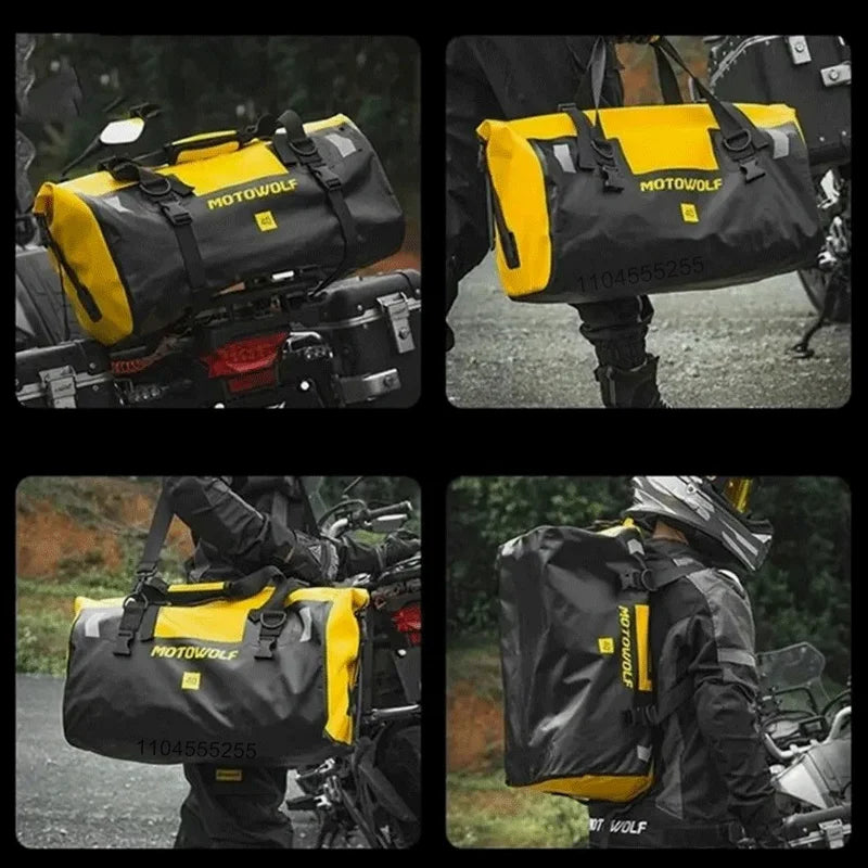 កាបូបម៉ូតូ Motowolf ទំហំ 66 លីត្រ កាបូបស្ពាយក្រោយការពារទឹក កាបូបសម្រាប់ជិះម៉ូតូកង់បី កាបូបសម្រាប់ដាក់ធុងសាំងសម្រាប់ធ្វើដំណើរ និងការពារការឆ្លុះពន្លឺ