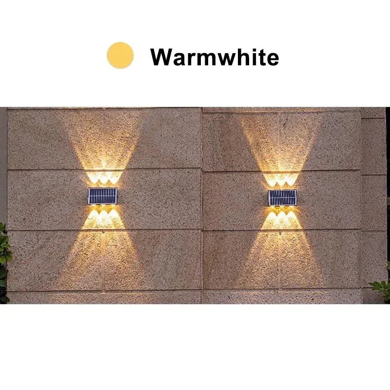 Solar LED Spotlight Outdoor Waterproof Upper Lower Lighting Porch Lights Solar Powered Streetlight for Balcony Courtyard Garden