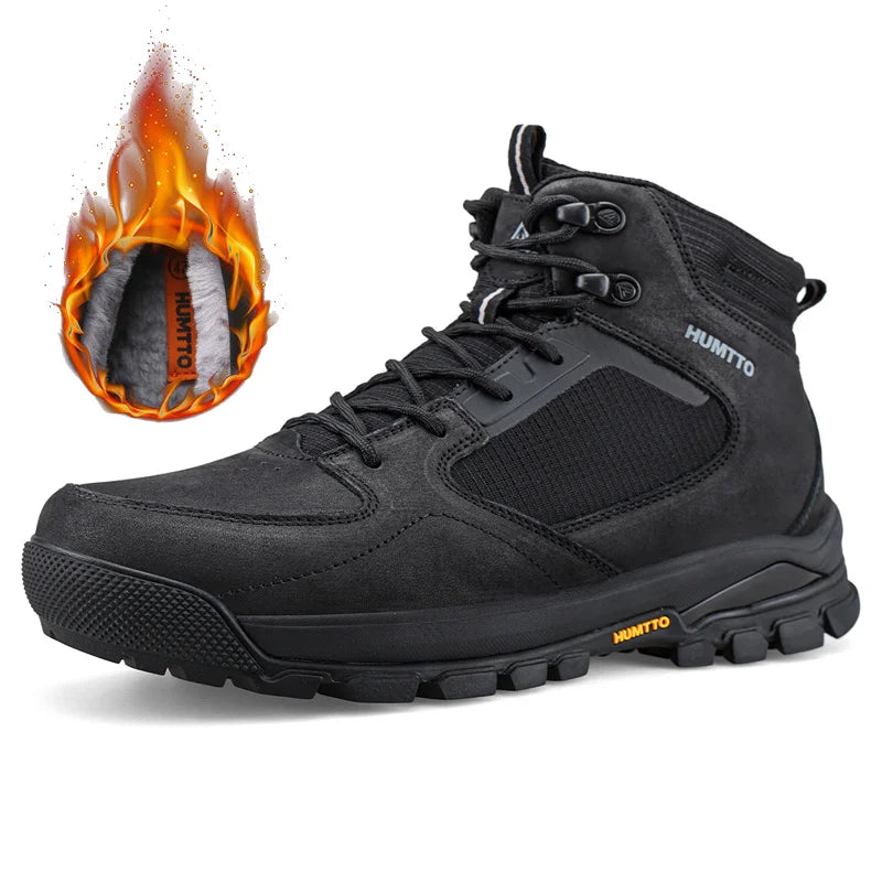 HUMTTO Mens Hiking Boots Breathable Sneakers for Man Outdoor Sneakers Genuine Leather Men Sports Shoes Winter Wool Trekking Shoe